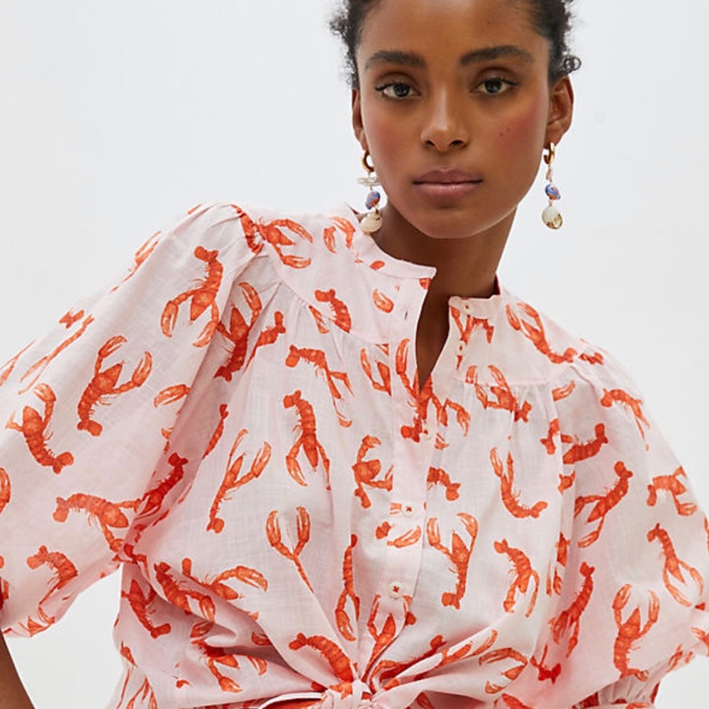Anthropologie Maeve Whimsy Lobster Buttondown NWT